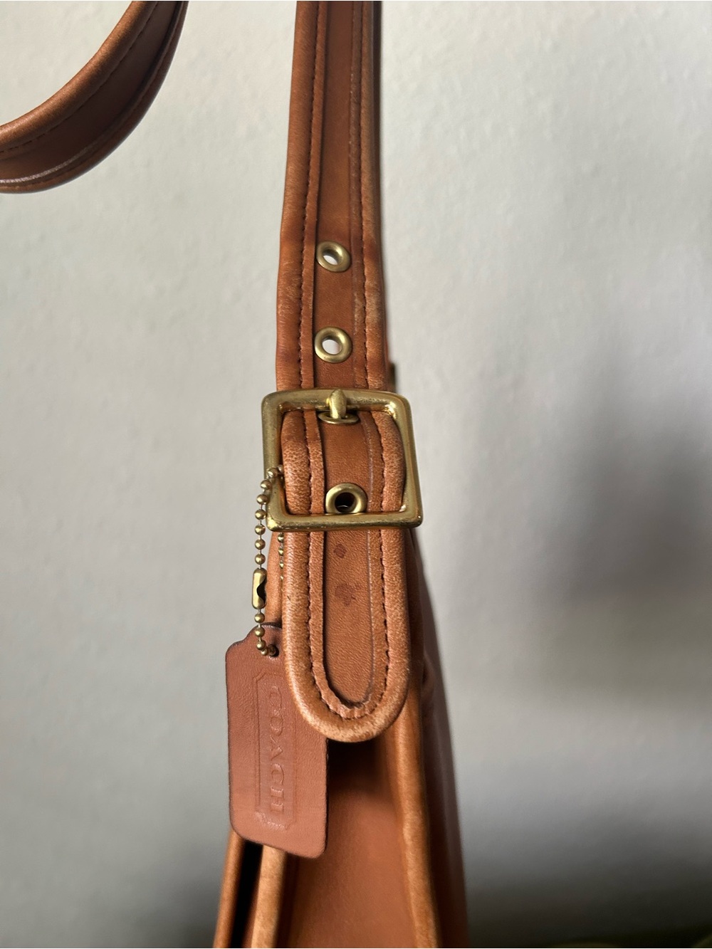 COACH 9144 Vintage Leather Shoulder Bag Camel Brown Authentic Crossbody - Picture 10 of 15